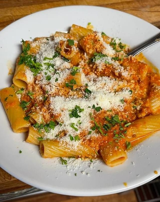 Rigatoni Bolognese.